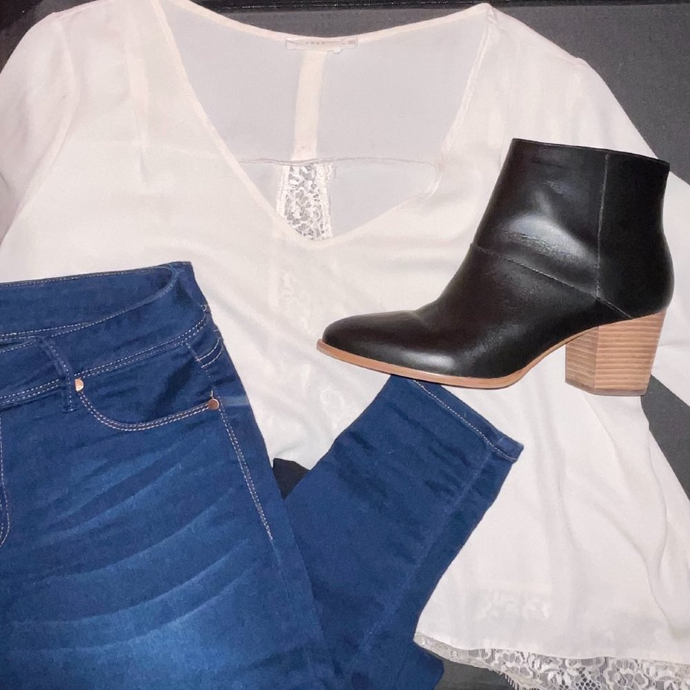 LUSH Blush Blouse with open back!